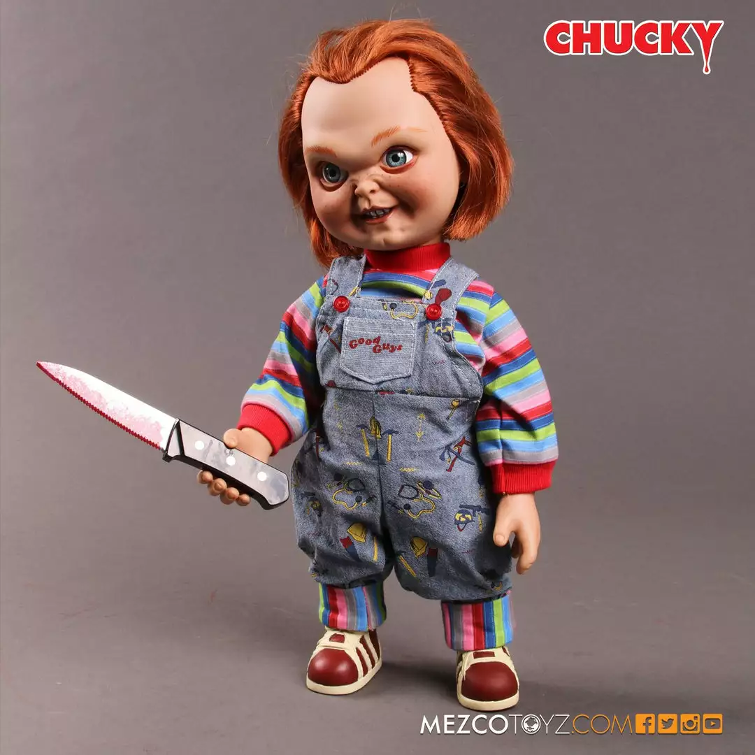Halloween Mezco Toyz Sneering Chucky 15" Mega Good Guy Action Figure With Sound 11 Halloween Mezco Toyz Sneering Chucky 15" Mega Good Guy Action Figure With Sound