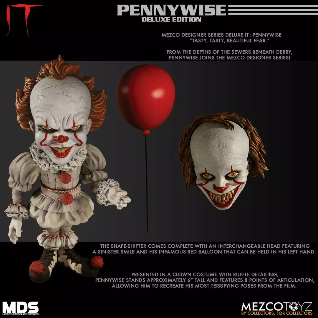 Mezco IT: Pennywise Designer Series Deluxe Action Figure 9 Mezco IT: Pennywise Designer Series Deluxe Action Figure