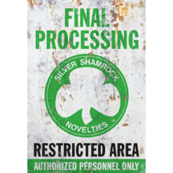 Trick Or Treat Studios Halloween III Silver Shamrock Final Processing Aluminum Sign