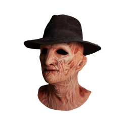 Trick Or Treat Studios A NIGHTMARE ON ELM STREET 2: FREDDY'S REVENGE - DELUXE FREDDY KRUEGER MASK WITH FEDORA HAT Halloween 9 Trick Or Treat Studios A NIGHTMARE ON ELM STREET 2: FREDDY'S REVENGE - DELUXE FREDDY KRUEGER MASK WITH FEDORA HAT Halloween