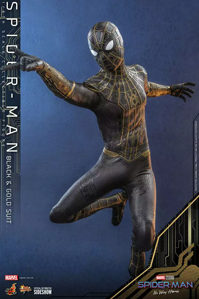 Hot Toys Hot Toys Limited Spider-Man - No Way Home (Black & Gold Suit) Sixth Scale Figure 9 Hot Toys Hot Toys Limited Spider-Man - No Way Home (Black & Gold Suit) Sixth Scale Figure